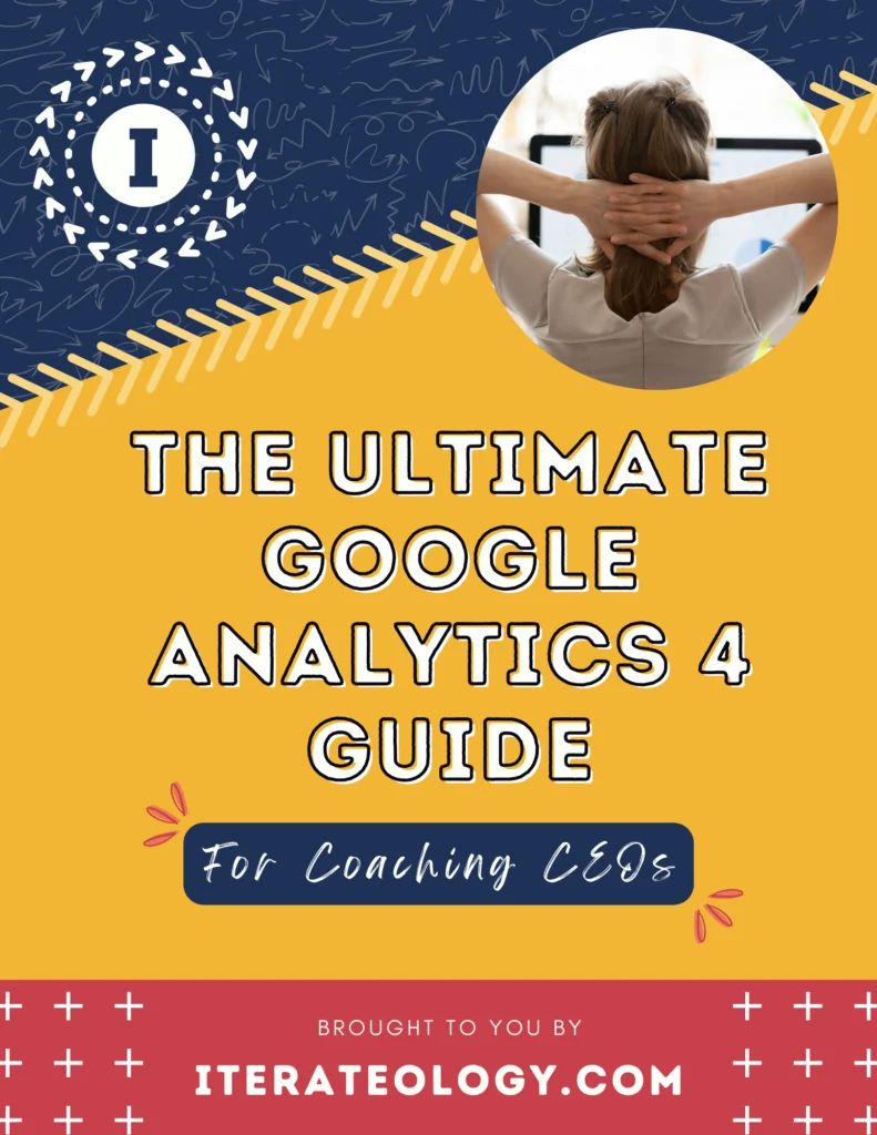 Cover to the ultimate google analytics 4 guide for coaches