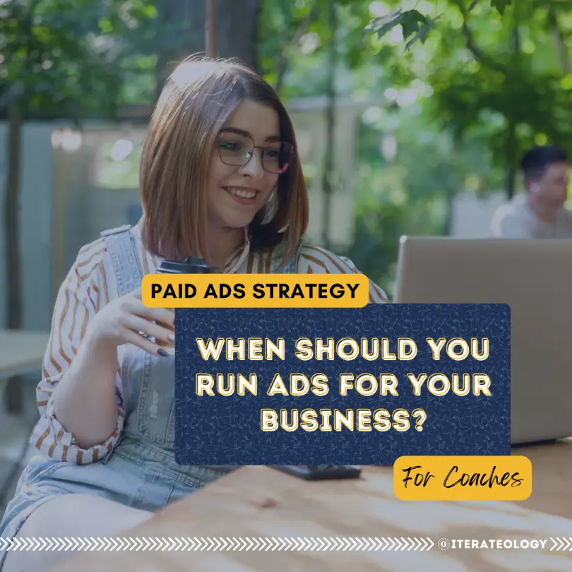 A business coach is going over her analytics to figure out what her paid ads strategy is going to be for the next month based on her business goals and how her marketing ecosystem is currently performing.